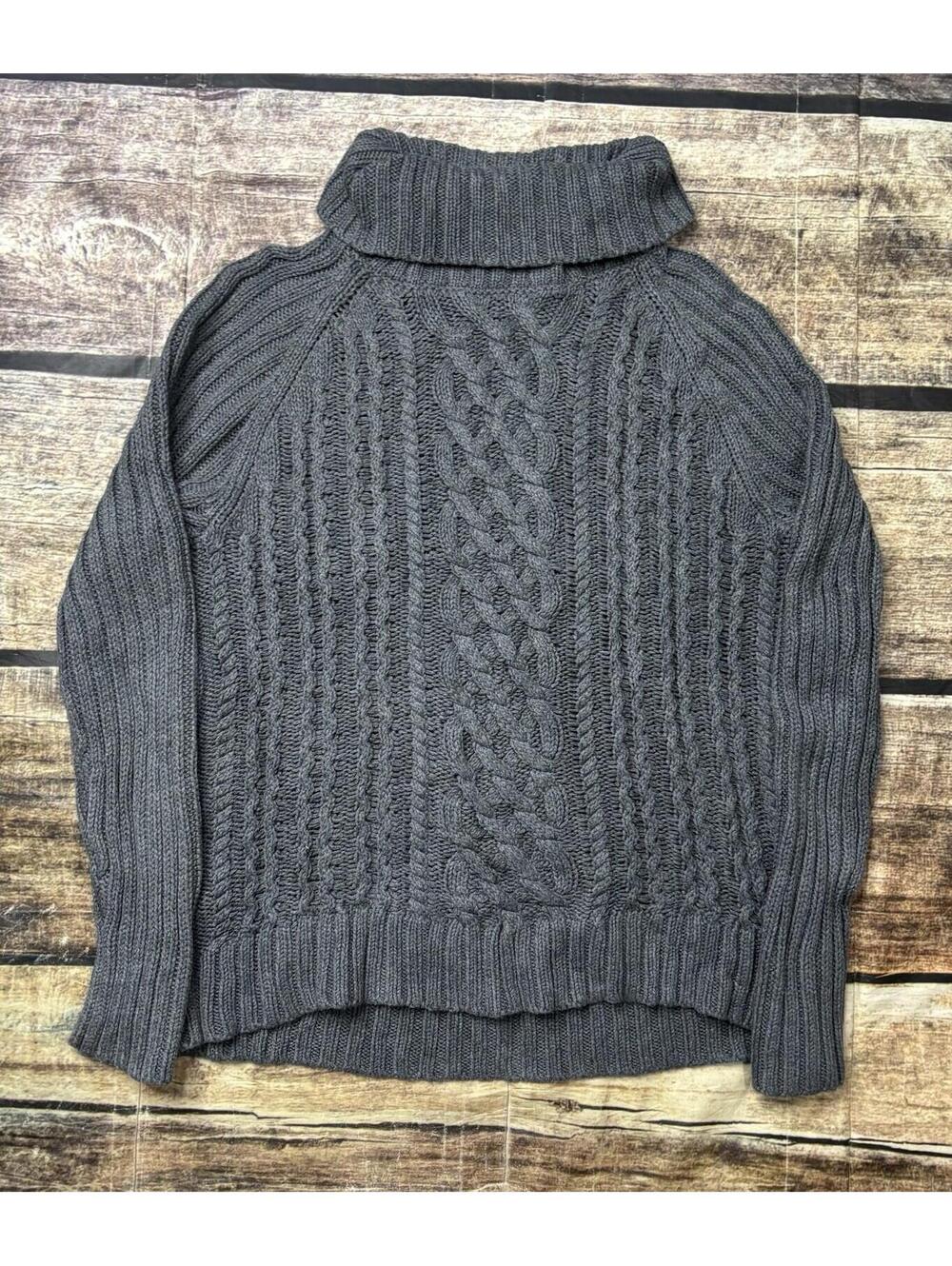 Banana Republic Sweater Womens Medium Fisherman Cable Knit Turtleneck